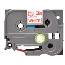 Cassette originale à ruban pour étiqueteuse Brother 24mm rouge sur blanc - TZe-252