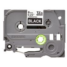 Cassette originale à ruban pour étiqueteuse Brother 6mm blanc sur noir - TZe-315