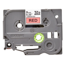 Cassette originale à ruban pour étiqueteuse Brother 9mm noir sur rouge - TZe-421