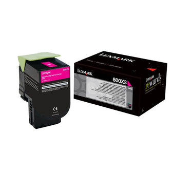 Cartouche de toner d'origine Lexmark 800X3 Magenta - 80C0X30